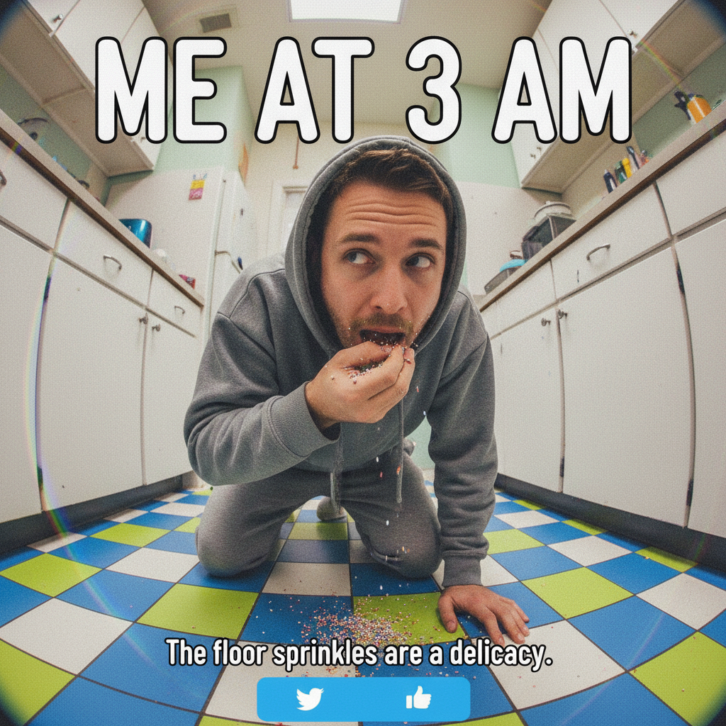 Day 3 of my 'no sugar' resolution. Found myself eating sprinkles off the floor. We're back. #NYRFail