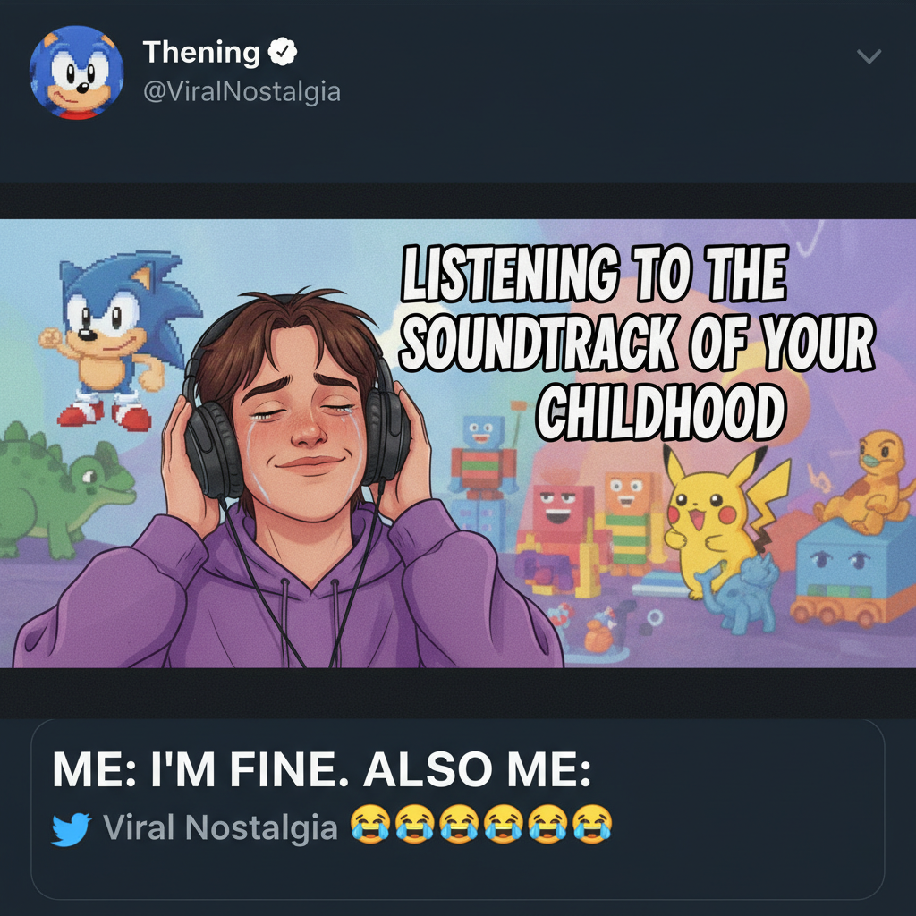 Hearing that one song from a childhood cartoon just unlocked 10 years of memories. I'm not okay. #90sKid