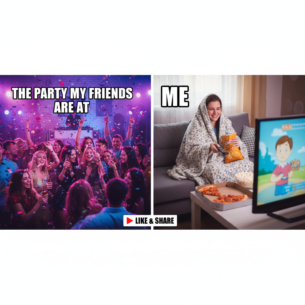 Friday night plans: wild party. Friday night reality: wild party (of one, with snacks).