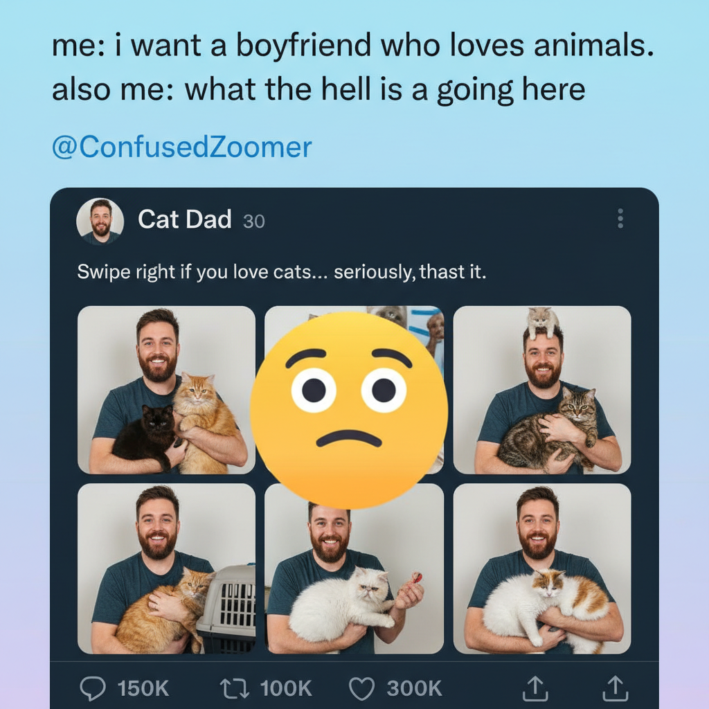 Matched with someone who only posts pics with their cat. Is it a date or a cat adoption interview?