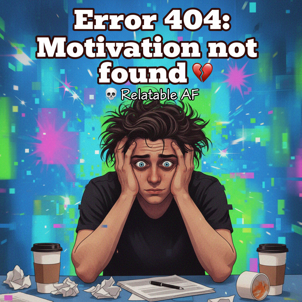 My brain on Monday morning: 'Error 404: Motivation not found.'