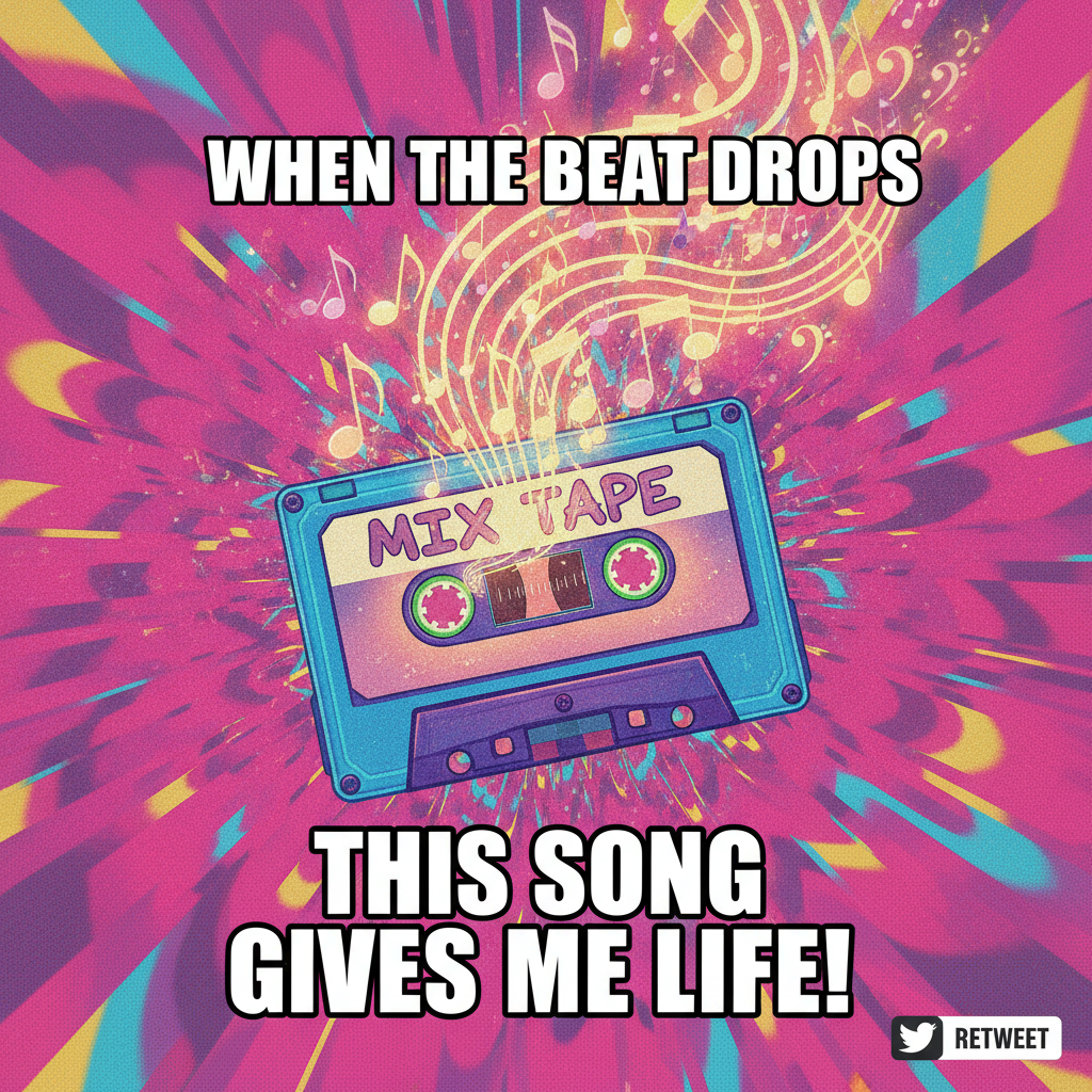 Hearing that one song from your childhood and suddenly you're 8 again, no bills, just vibes.