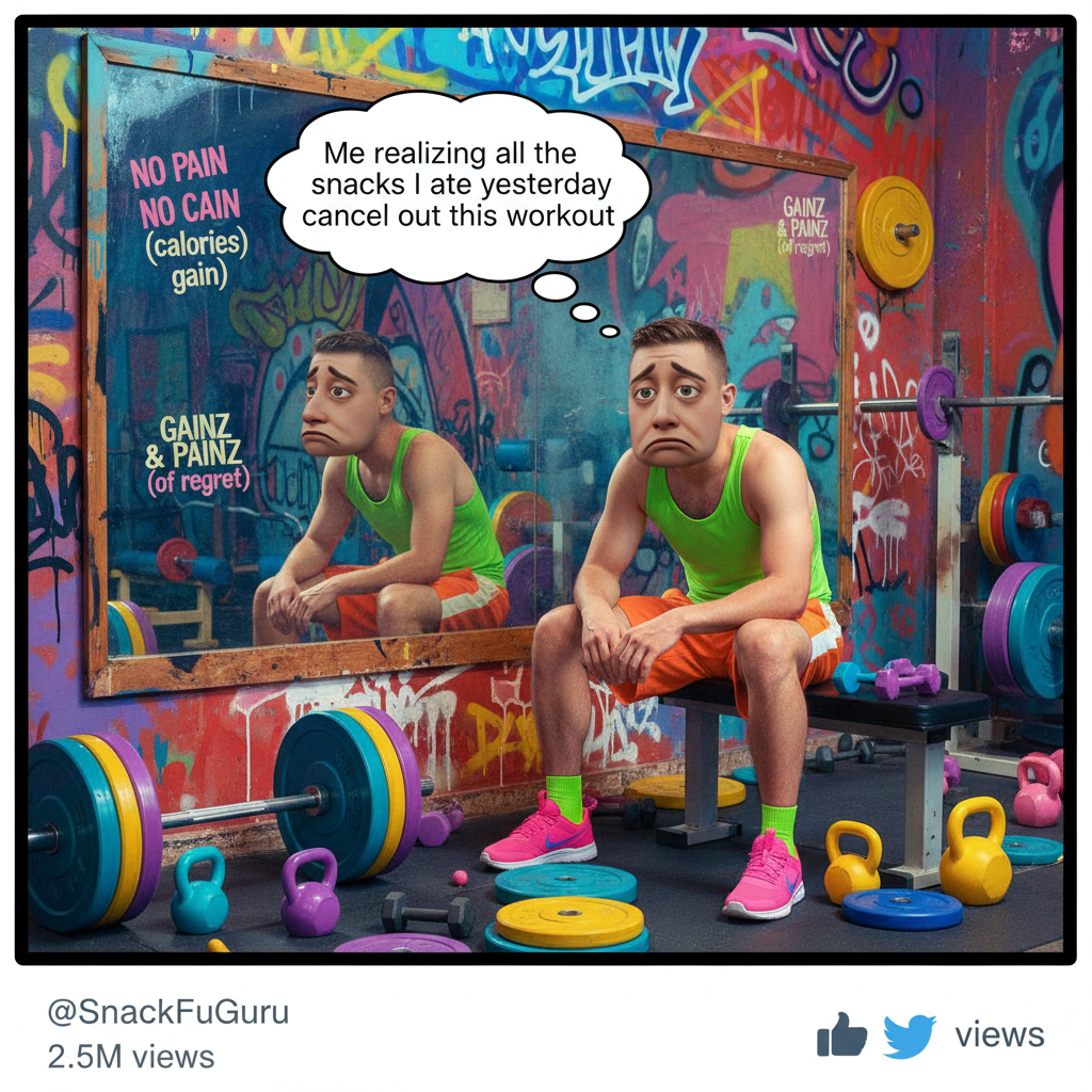 My gym routine: 10 mins working out, 50 mins questioning all my life choices in front of a mirror.