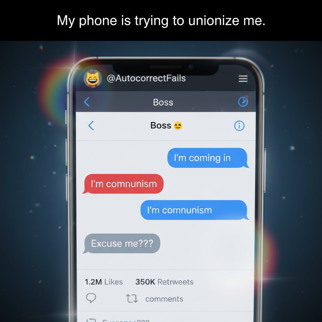 Autocorrect changed 'I'm coming' to 'I'm communism'. My boss is now very confused.