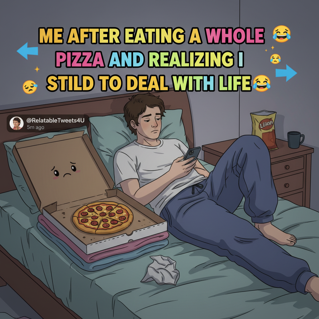 My New Year's resolution was to get fit. Day 3 and I'm eating pizza in bed. Nailed it. #NYRFails