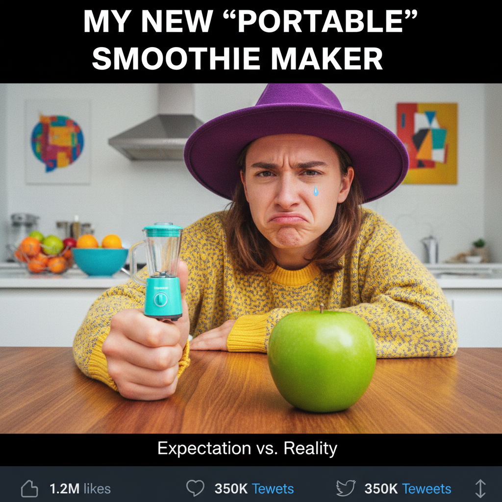 Bought a 'mini' blender online. It's the size of my thumb. What am I supposed to blend, my tears?