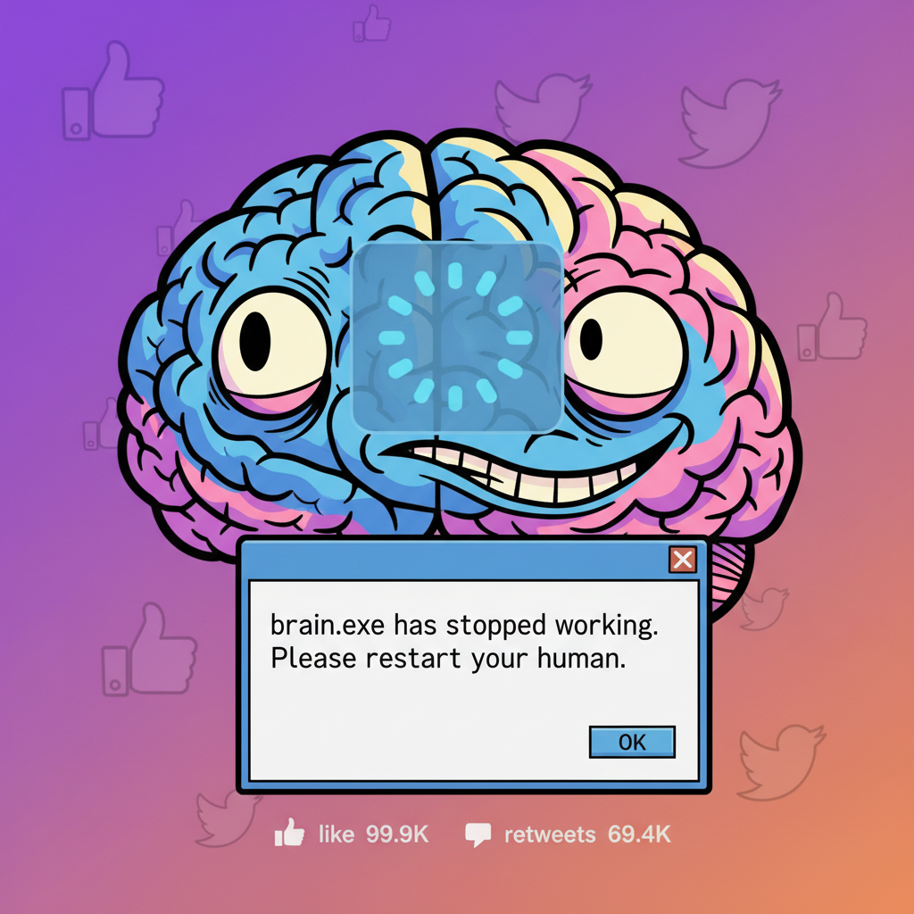 Me trying to remember anything for my exam after pulling an all-nighter. Brain.exe has stopped.