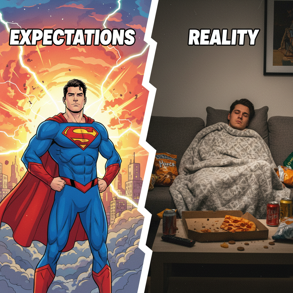 My Friday night plans: World domination. My Friday night reality: Domination of the couch. #relatable