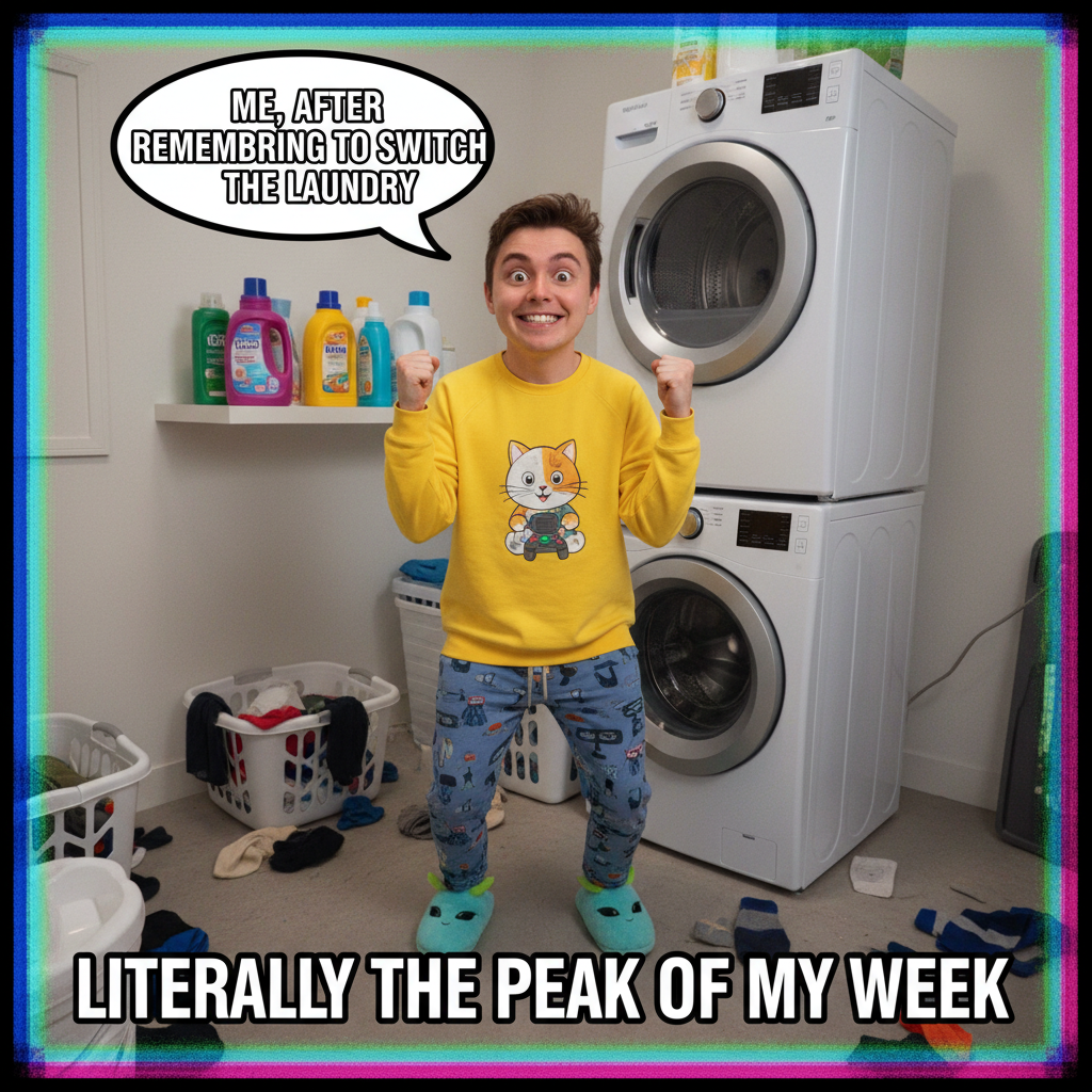 My 'adulting' today consisted of remembering to move laundry from washer to dryer. Small wins.