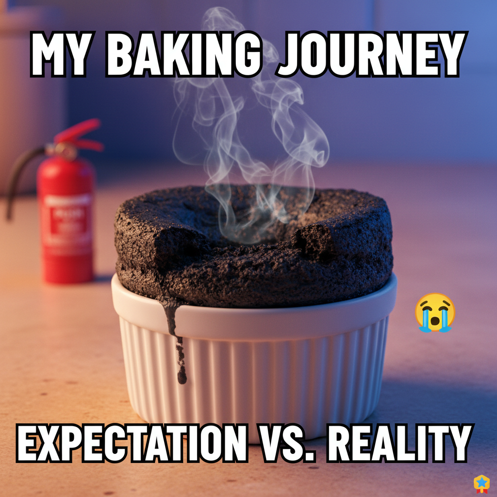 Tried to make a soufflé. Ended up with a charcoal briquette. Send help and a fire extinguisher.