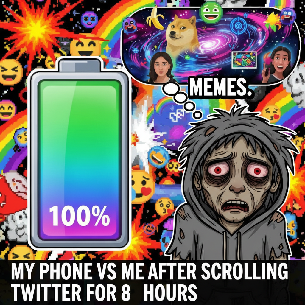 My phone battery is at 100% but my social battery is at 0%. Send help (or memes).