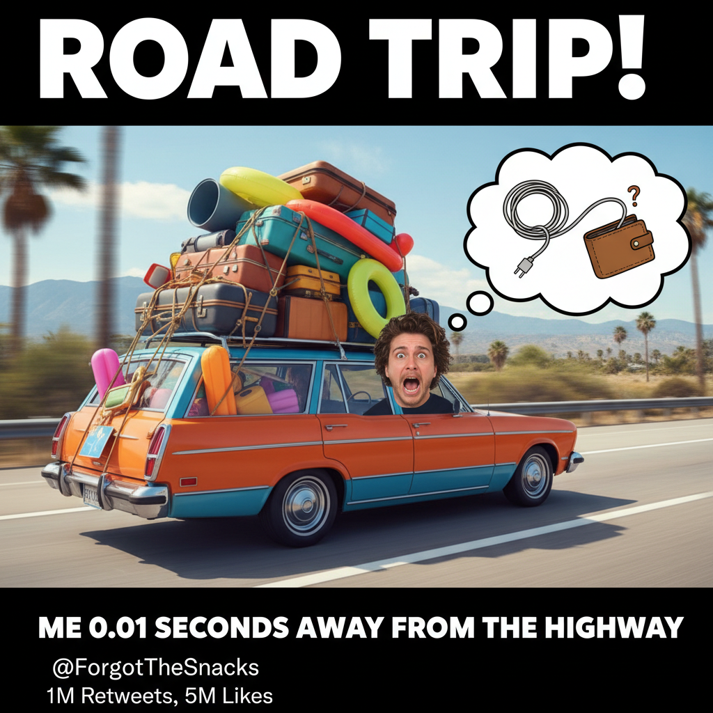 Road trip rule #1: Someone WILL forget something crucial. It's tradition.