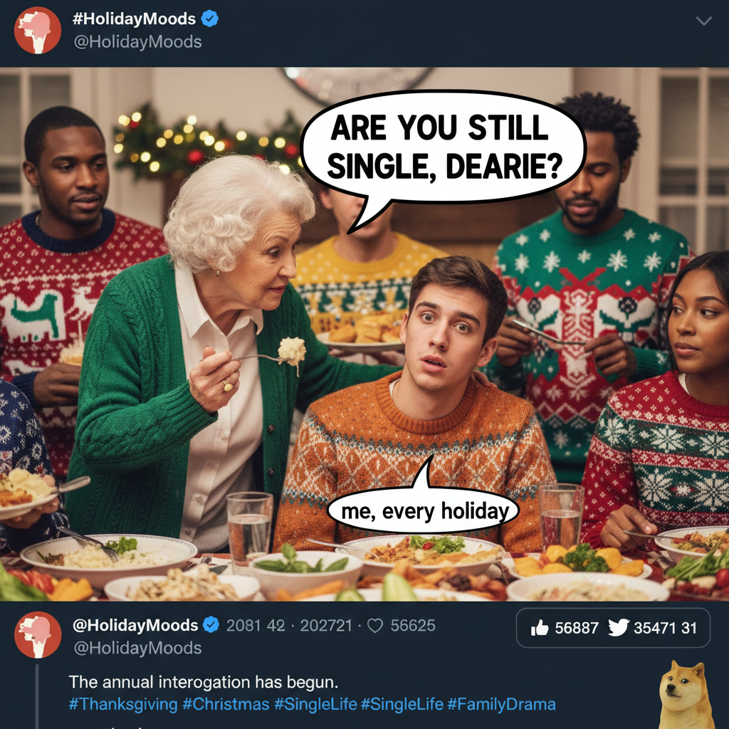 Grandma just asked if I'm 'seeing anyone' for the 5th time. It's only appetizers.