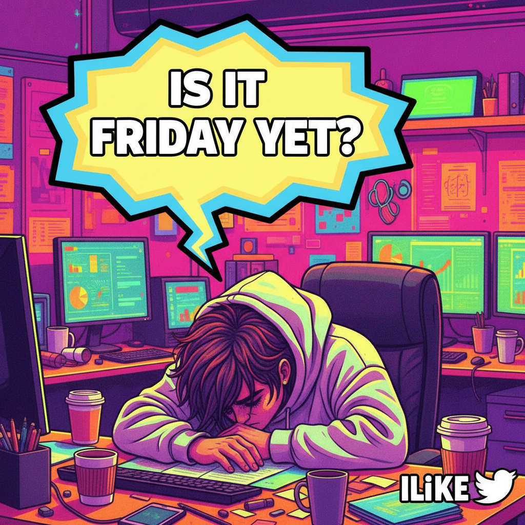 My brain on Monday mornings: 'Is it Friday yet?'