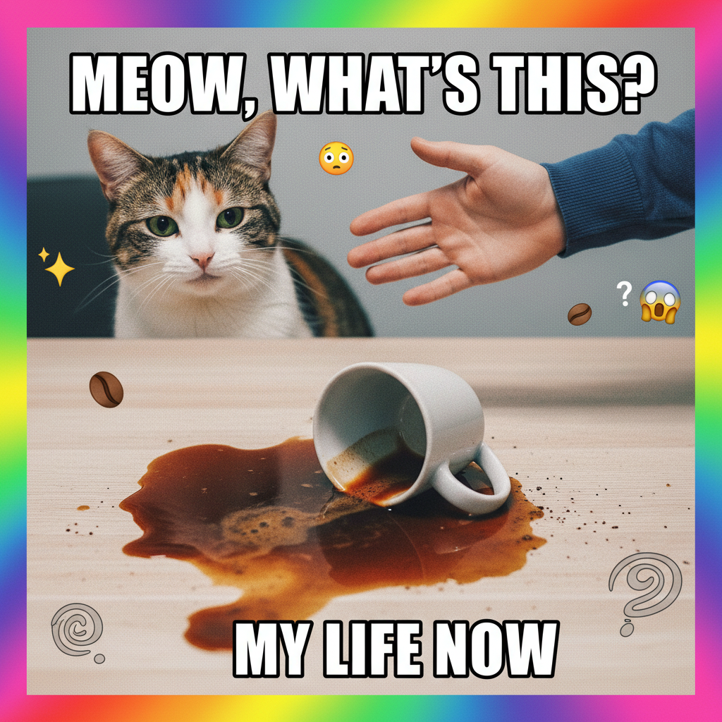 My cat just knocked over my coffee. Again. Still love him though. Send help.
