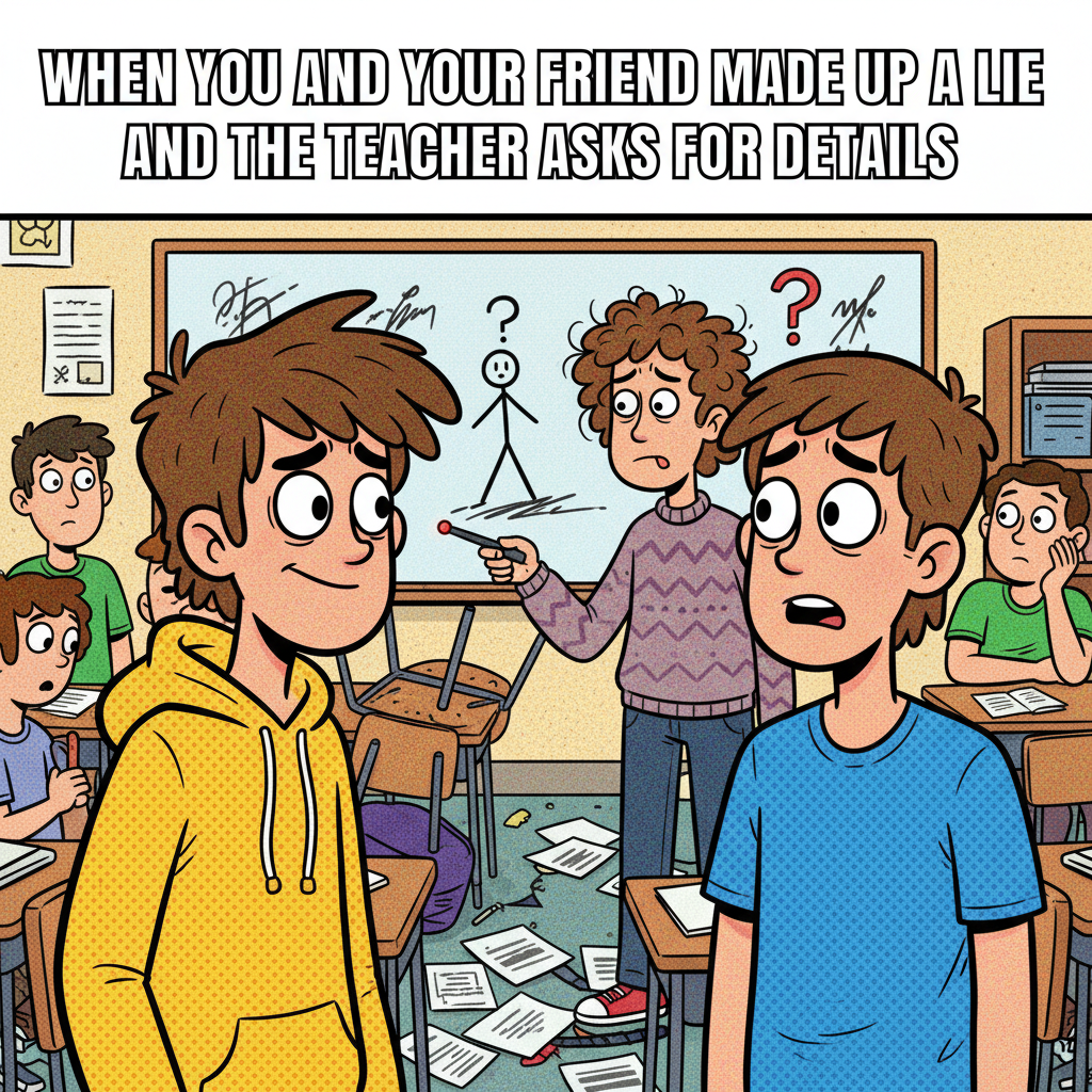 When the teacher says 'group work' and you instantly lock eyes with your only friend