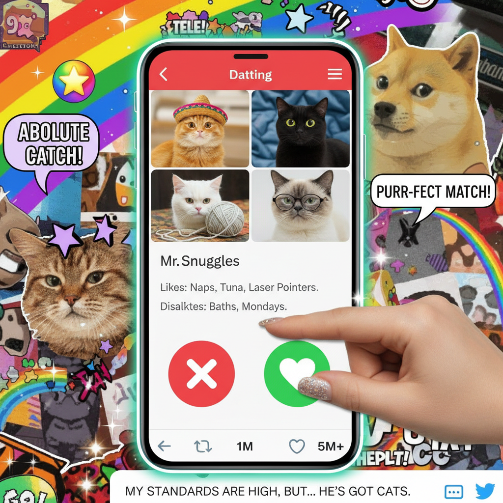 Matched with someone who only posts pics with their cat. I'm dating the cat now.