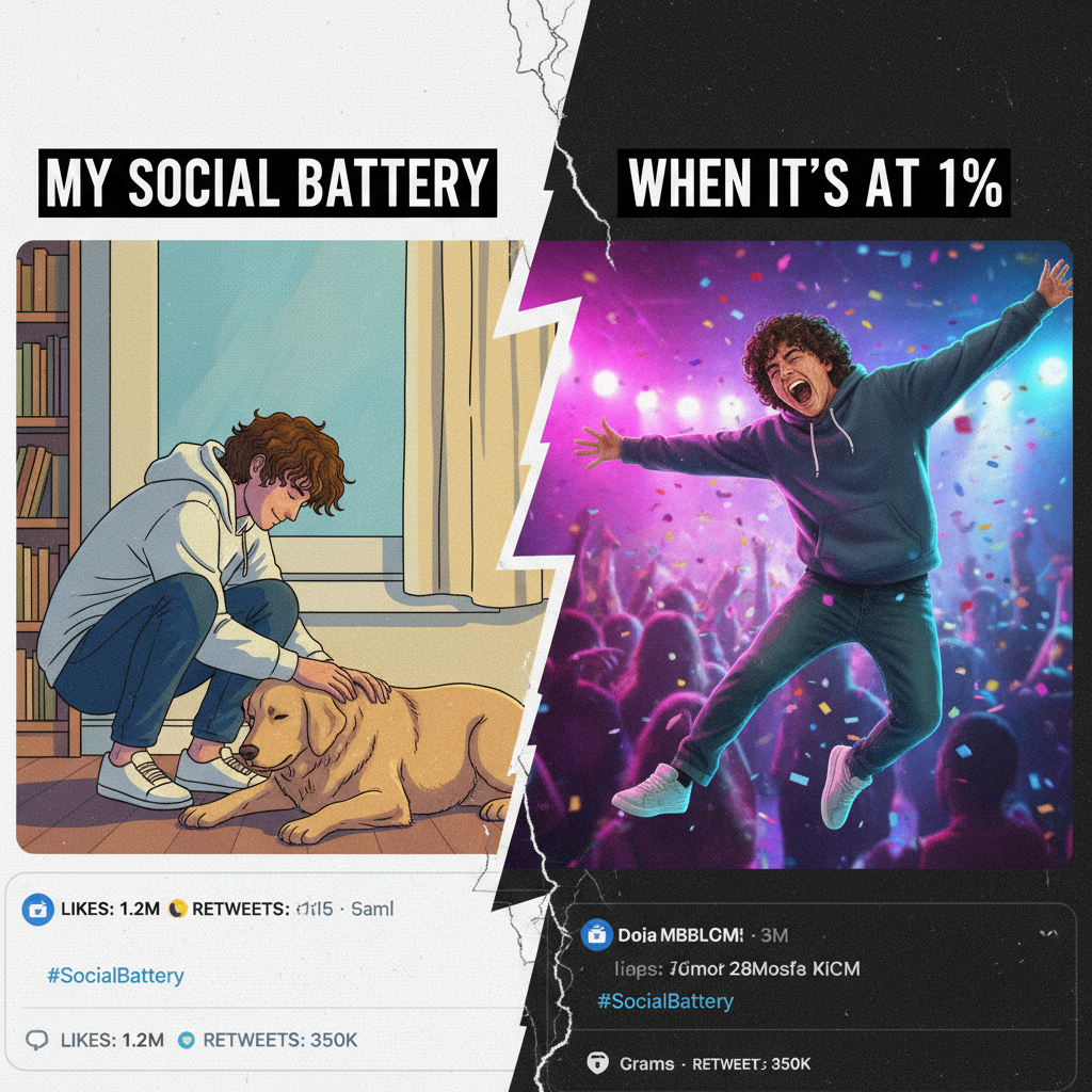 Introvert at a party: 'I just need to find the dog.' Extrovert: *is the party*