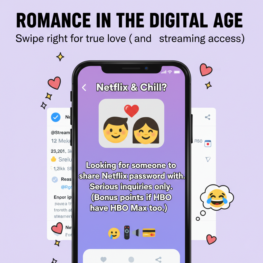 Dating app bio: 'Looking for someone to share my Netflix password with.' It's a win-win.