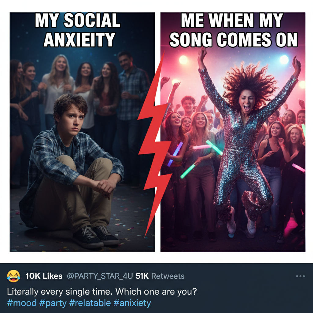 Introvert at a party: 'I'm just here so I don't get fined.' Extrovert: 'LET'S GOOOOO!'