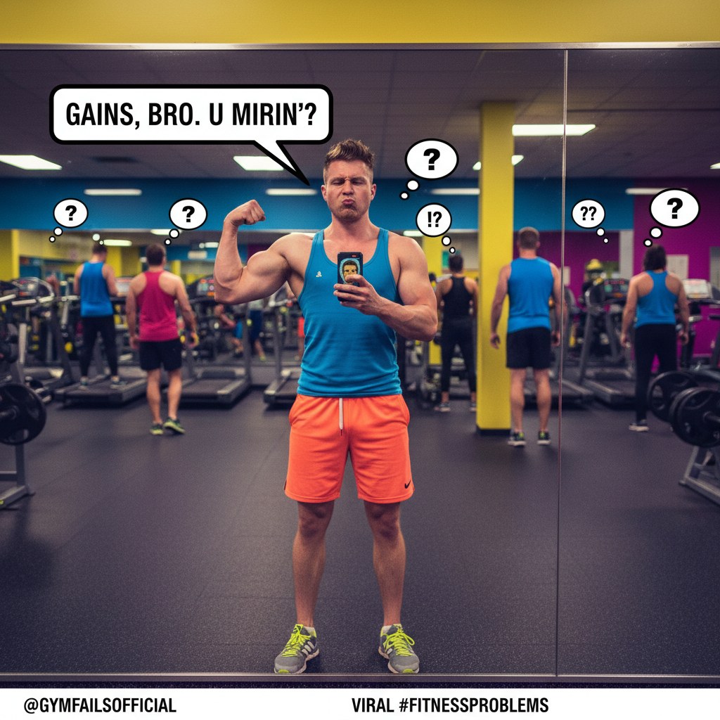 Me at the gym: 'I'm gonna be a fitness god!' Also me: *spends 30 mins finding the perfect selfie angle*