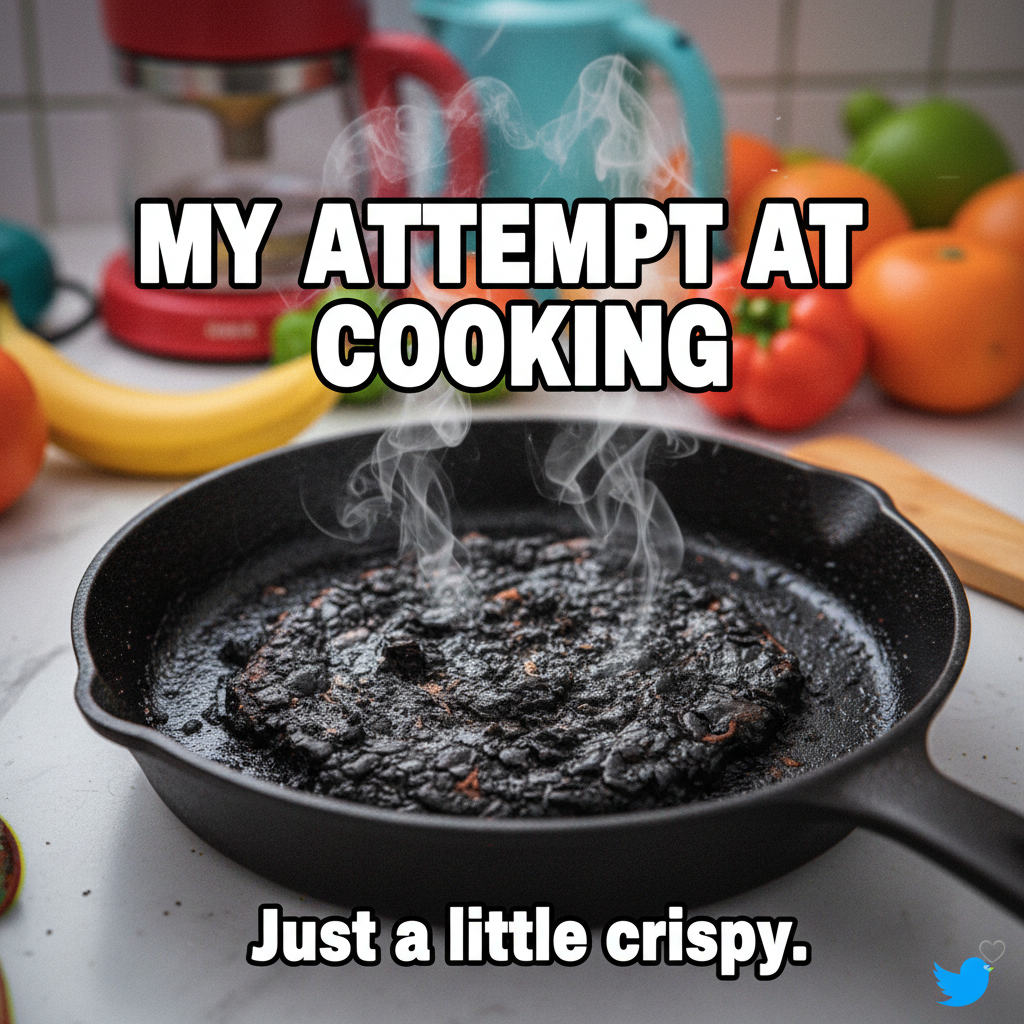 Attempted gourmet, ended up with charcoal. My smoke detector is my biggest fan.