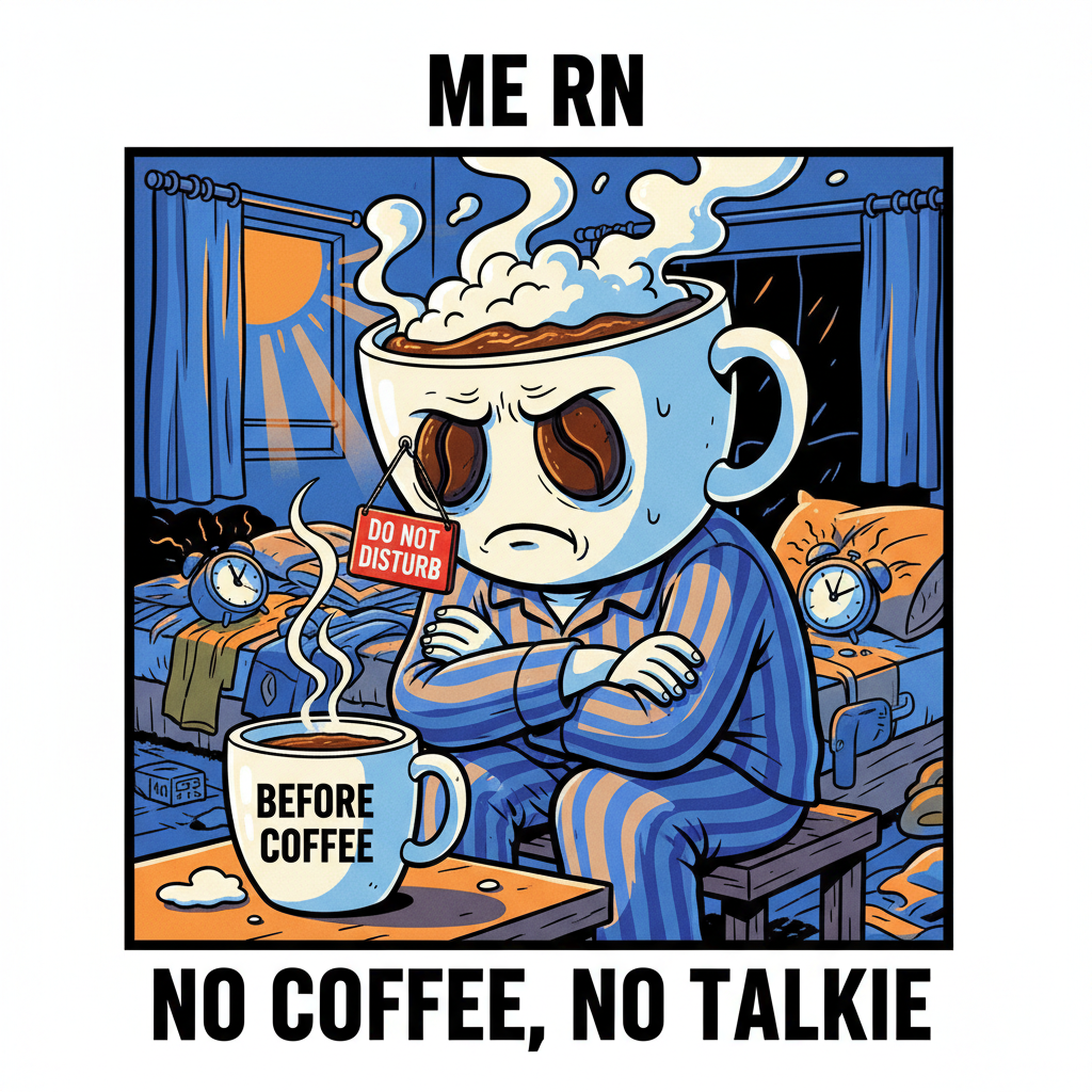 My blood type is coffee. My spirit animal is a triple espresso shot. Don't talk to me before 9 AM.