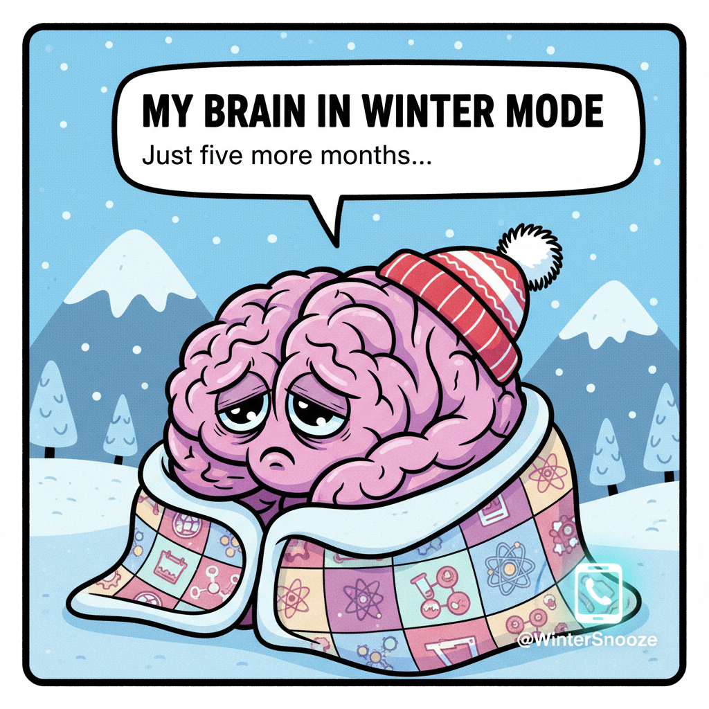 My brain cells hibernating until spring. Send coffee & serotonin. #SADlife