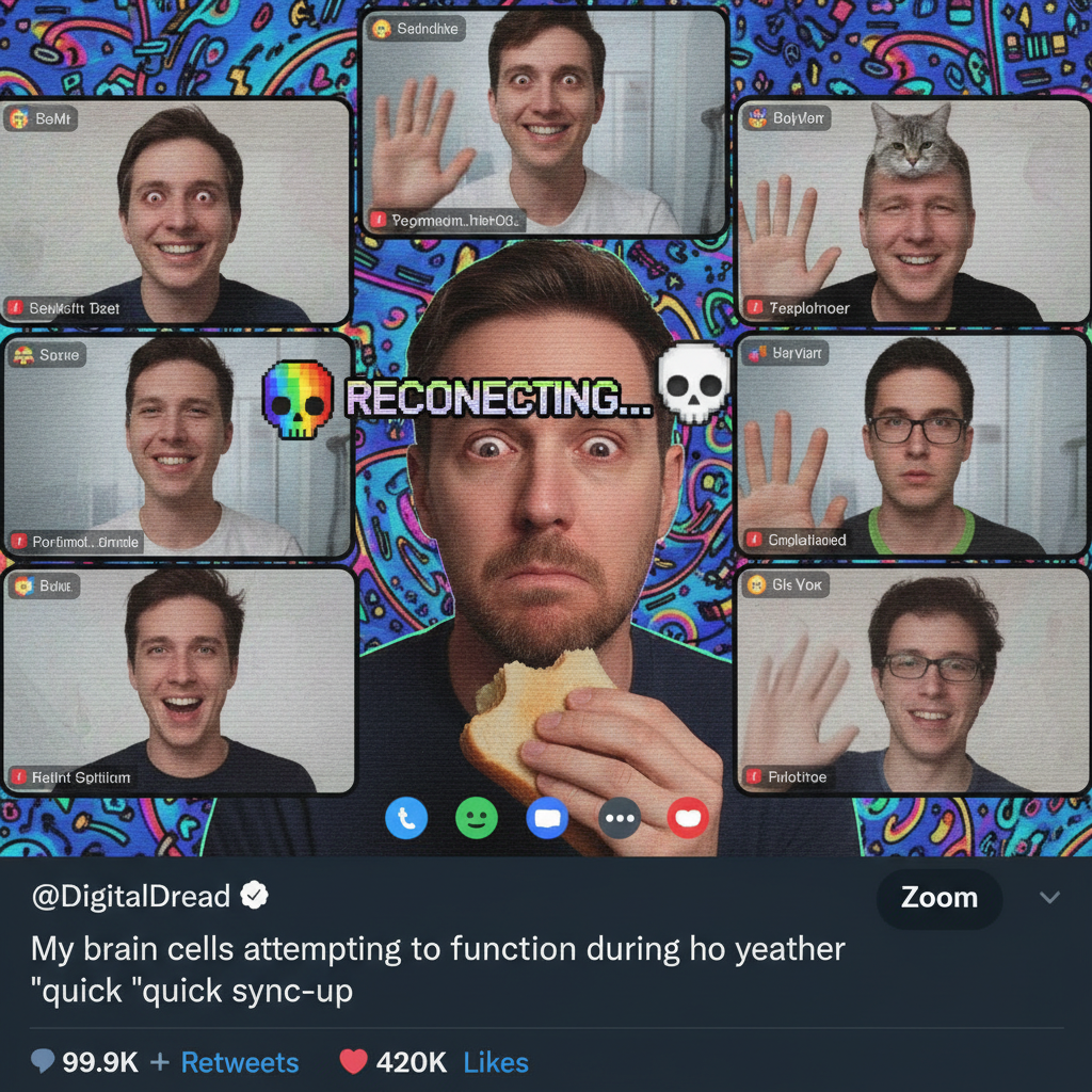 My boss just asked 'Can everyone hear me?' for the 10th time. My soul has left the chat.