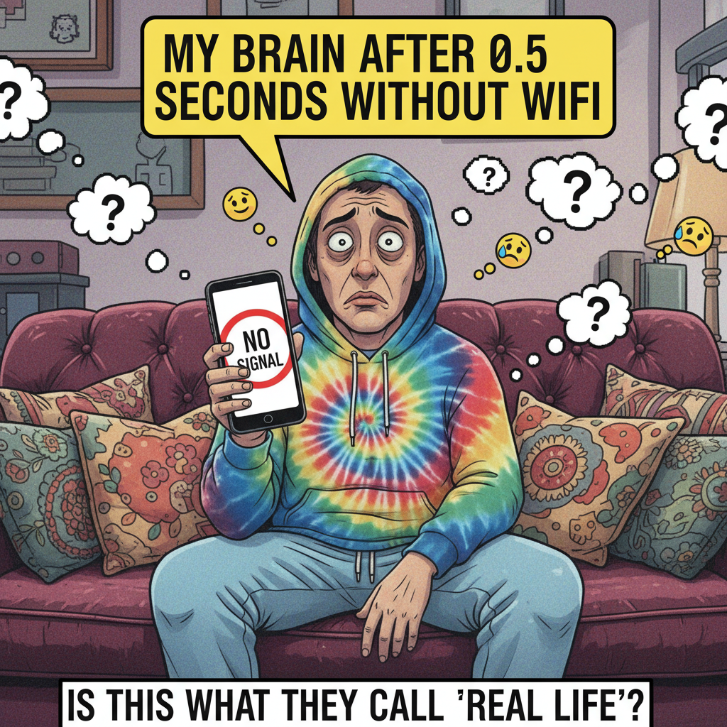 The WiFi went down. I'm now forced to interact with my family. Send help.