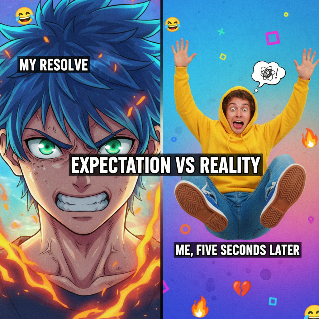 Me trying to adult after watching a shonen anime: 'I WILL SURPASS MY LIMITS!' *trips*