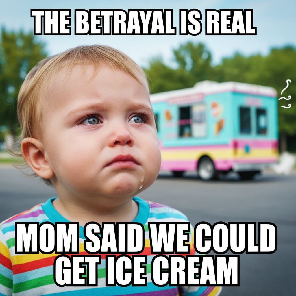 Just told my toddler the ice cream truck was 'broken.' The betrayal in their eyes was Shakespearean.
