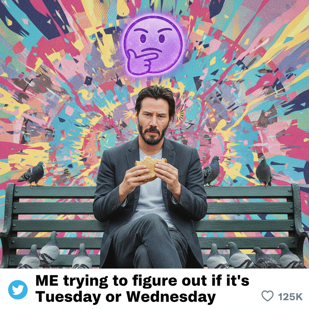 When you see a celebrity doing something mundane and your brain immediately makes a meme.