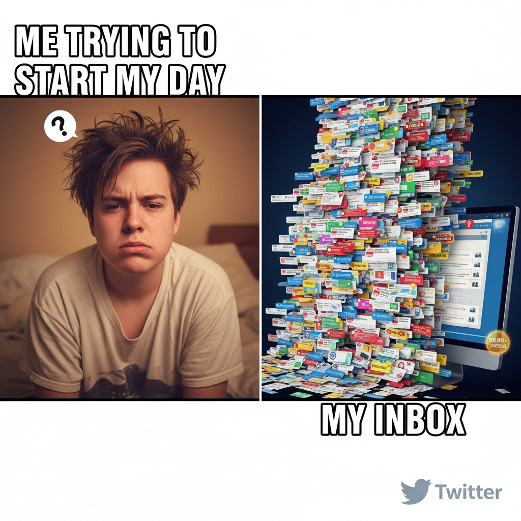 My brain on Monday morning vs. the 100 unread emails. Send help (and coffee).