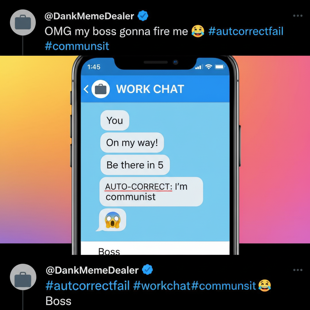 Autocorrect just changed 'I'm coming' to 'I'm communist.' My boss is gonna love this.