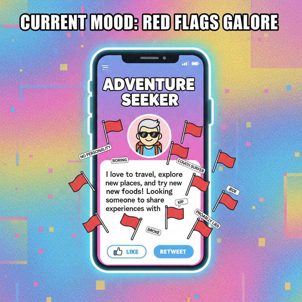 Dating apps are just a curated collection of red flags and 'I love to travel' bios.