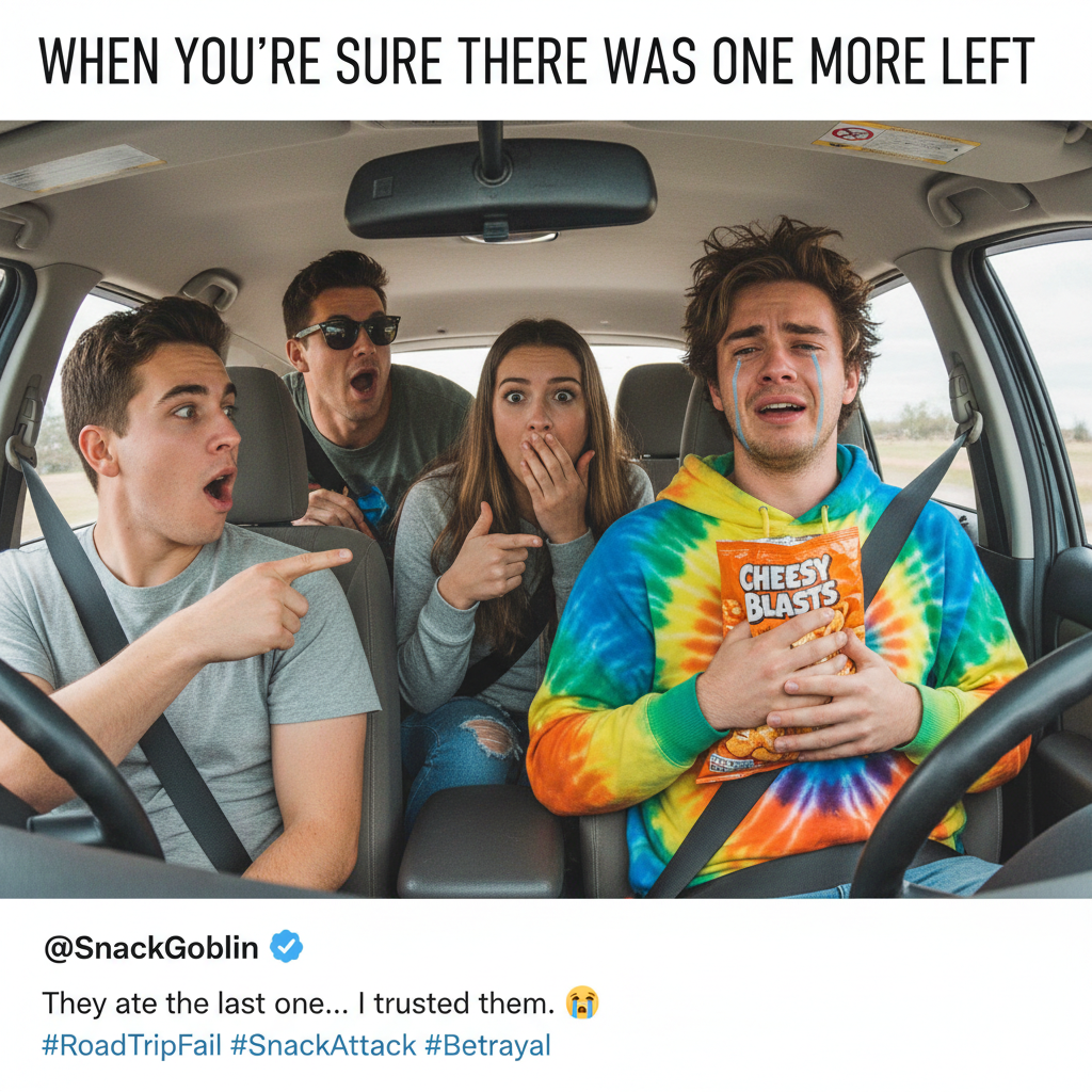 Road trip rule #1: Someone WILL forget the snacks. It's always someone.