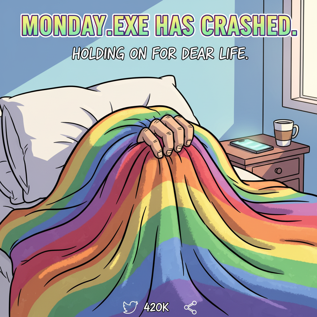 Monday morning: My bed is a black hole, and I'm its willing victim.