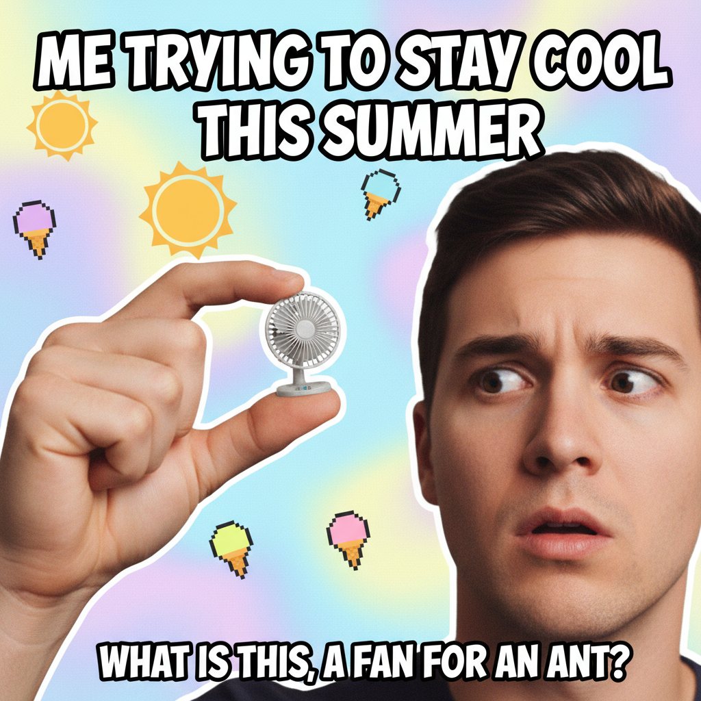 Bought a 'miniature' desk fan online. It's smaller than my thumb. My thumb needs a fan.