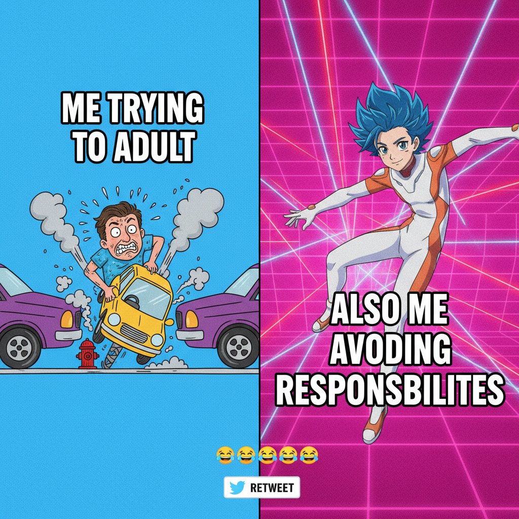 Me trying to parallel park vs. an anime character dodging a laser beam.