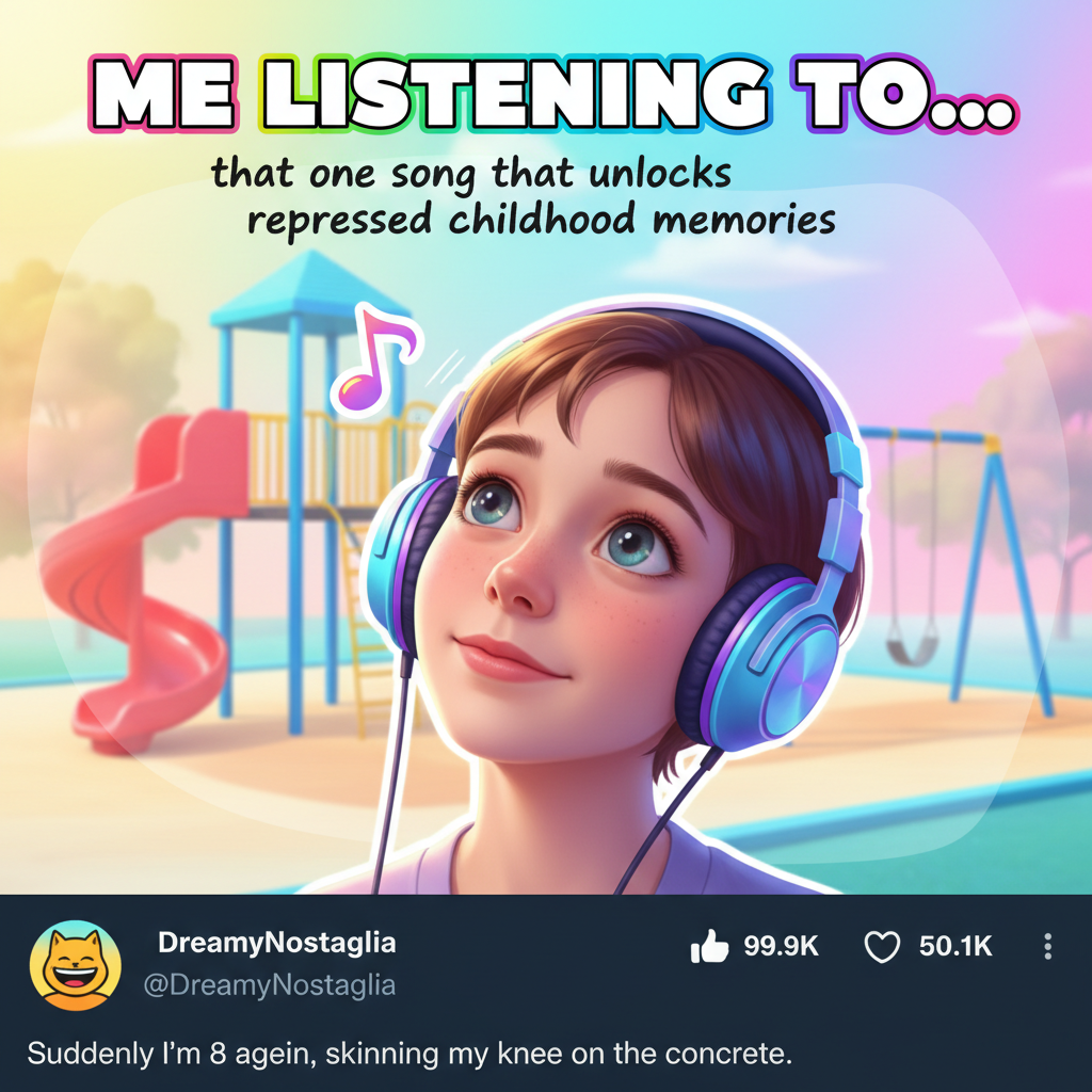 Hearing that one song from my childhood and suddenly I'm 8 years old again.