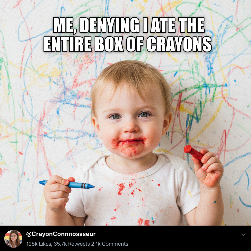 My toddler just asked for a 'snack' while holding a half-eaten crayon. Send help.