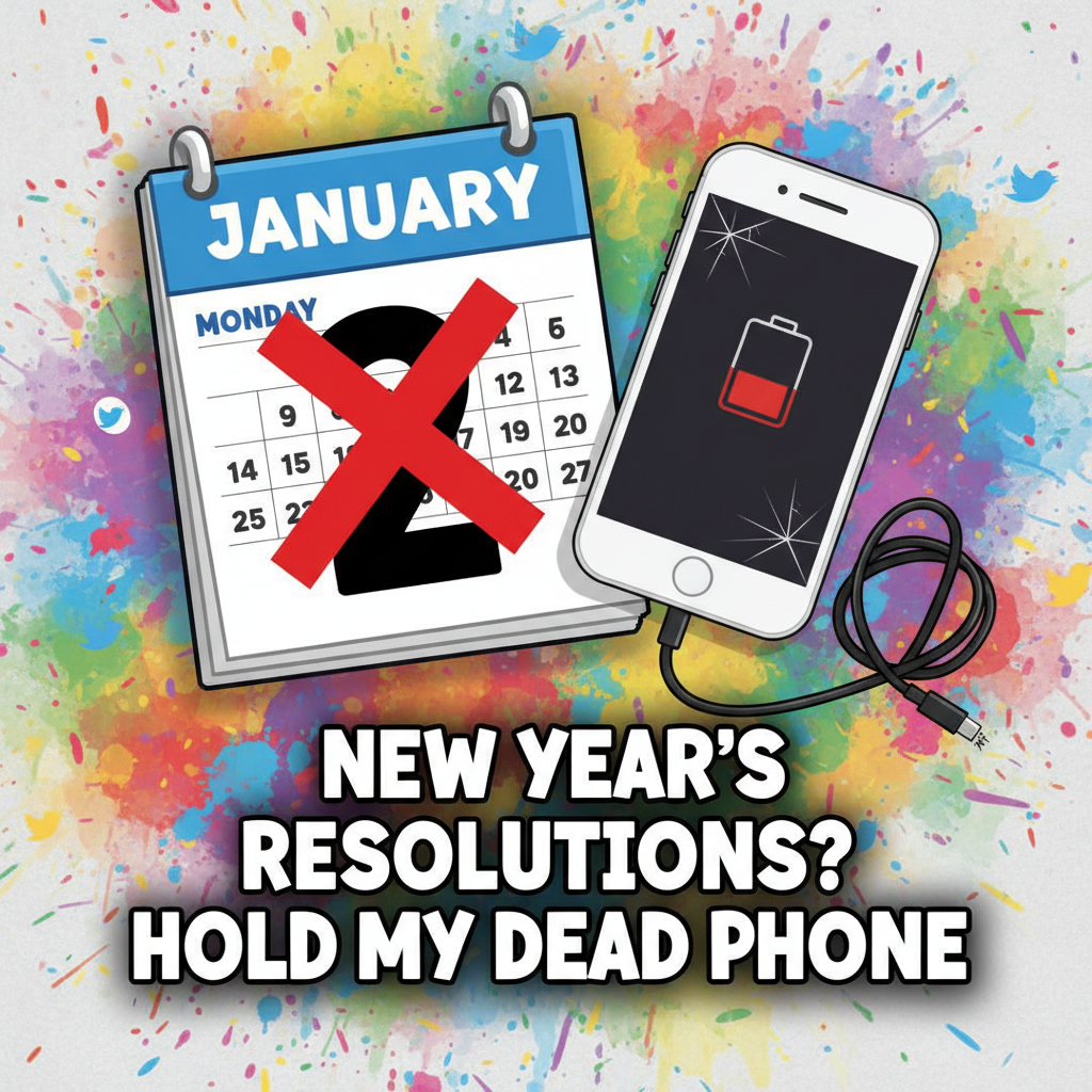 My New Year's resolutions lasted longer than my phone battery.