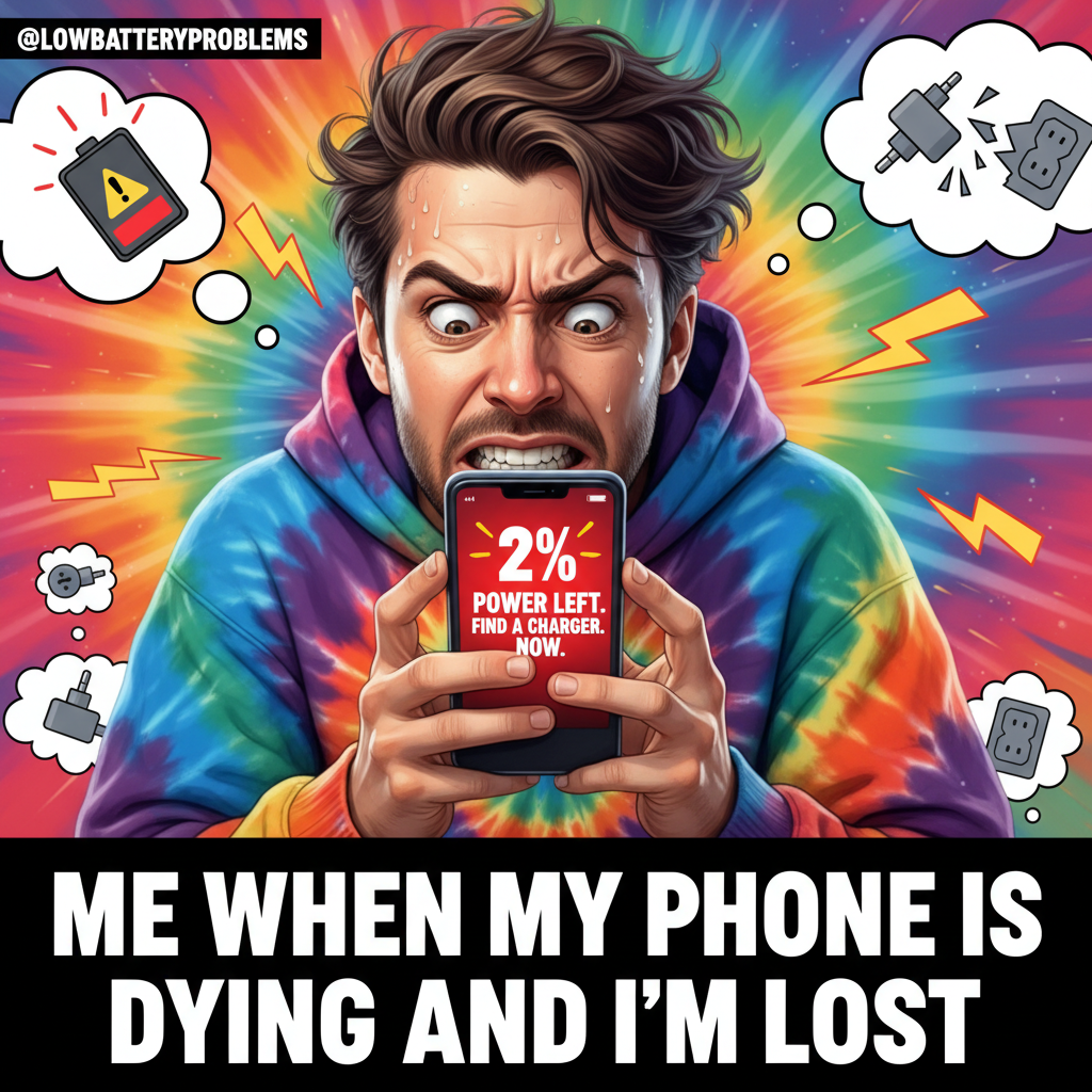 My phone battery is at 1%. My anxiety is at 100%. It's a toxic relationship.
