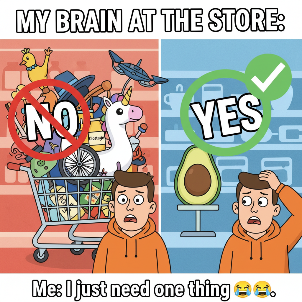 My online shopping cart is 90% 'I should NOT buy this' and 10% 'but what if I NEED it?'