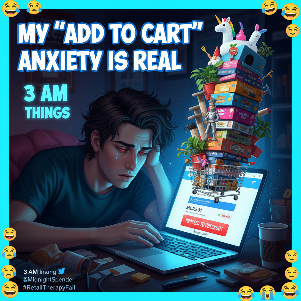 My online shopping cart is 90% 'I don't need this but it's 3 AM' energy.