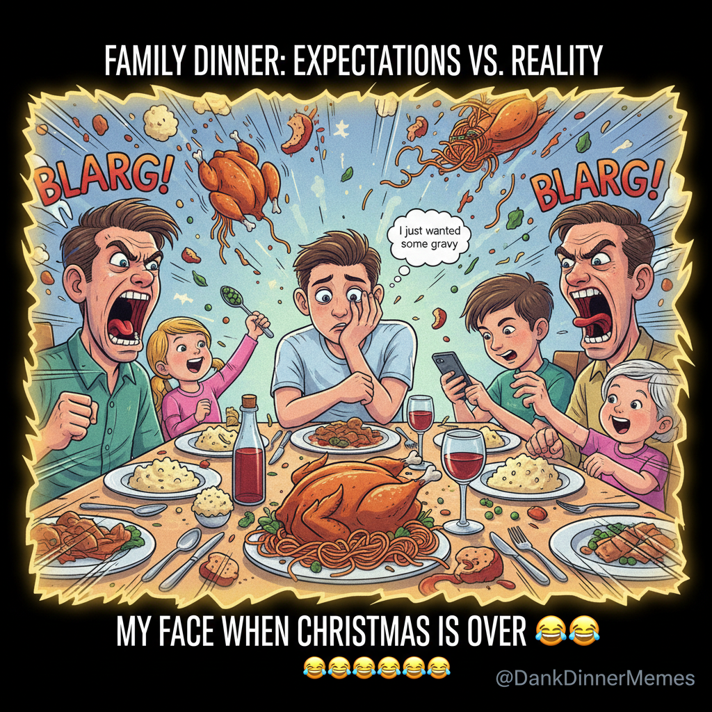 Holiday dinner: where 'pass the salt' turns into a 3-hour family debate.