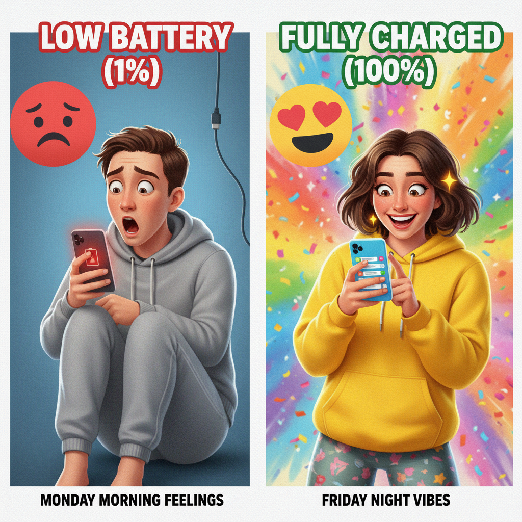 My phone battery percentage is a direct indicator of my social life.