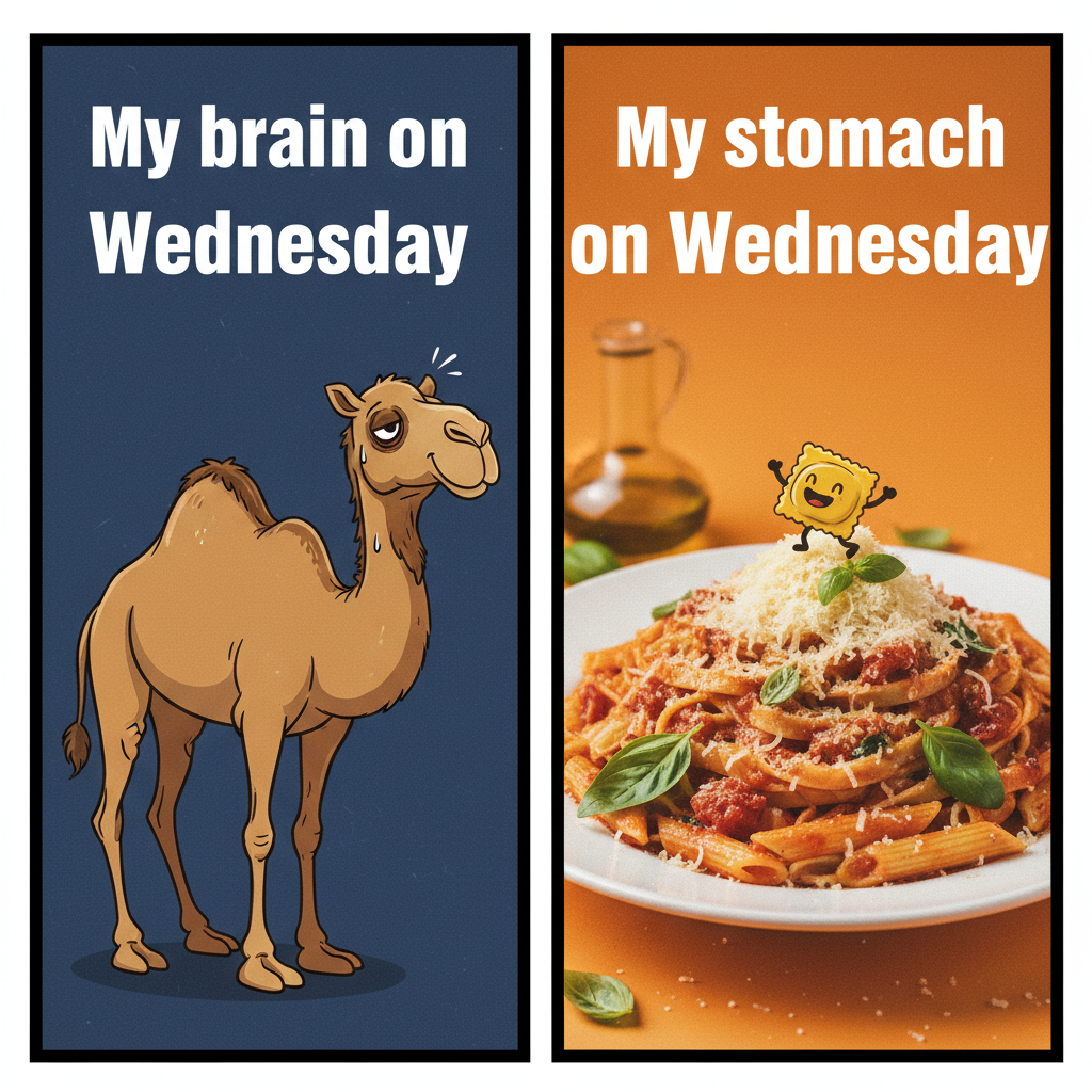 My brain on Wednesday vs. My stomach on Wednesday