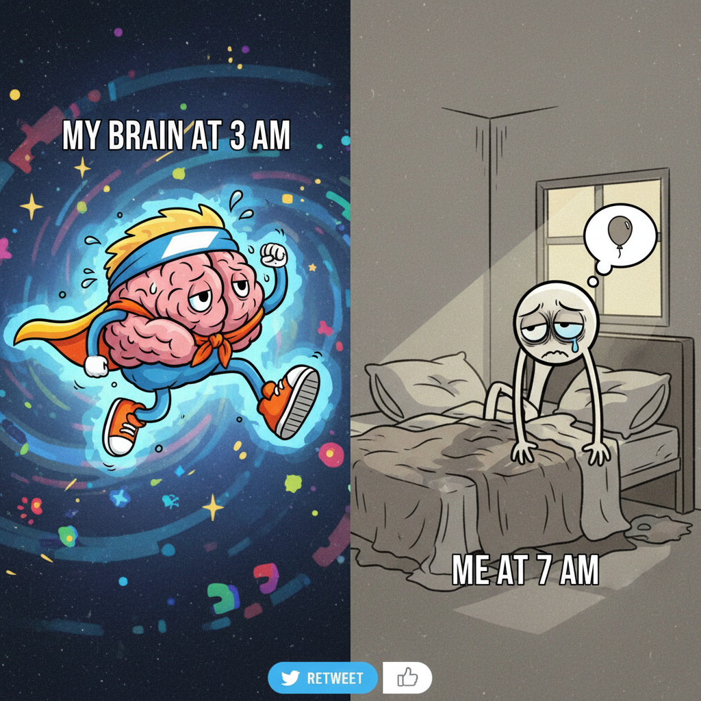 My brain on Monday morning vs. my body trying to get out of bed. It's a battle.